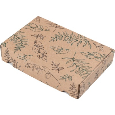 Eobaly.cz Dárková krabice s potiskem listů 220x150x42 mm 25 ks