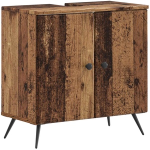 vidaXL Шкаф за мивка в баня BREDA Старо дърво 59, 5 x 31, 5 x 59 см (897453)