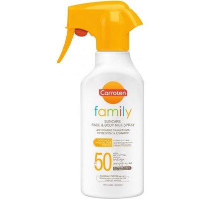 Carroten Family Suncare Face & Body Milk Spray - Слънцезащитно мляко спрей SPF50, 270мл