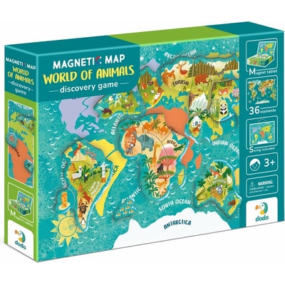 DODO Magnetická hra - Mapa světa se zvířaty – Hledejceny.cz