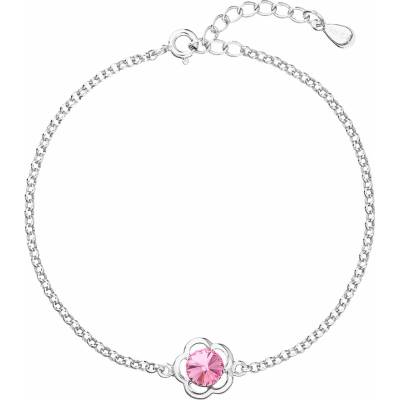 PAVONA Strieborný náramok so Swarovski krištálmi ružová kvetinka 33117.3