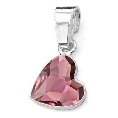 Nubis Stříbrný přívěsek se srdcem Crystals from Swarovski Antique Pink NB 0205 AP