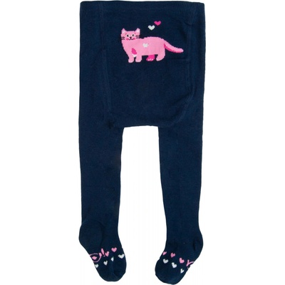 Kojenecké bavlněné punčocháčky kočička modrá