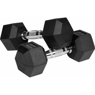 Rebel RBA-2325-07 Pogumované litinové činky HEX 2 x 7 kg