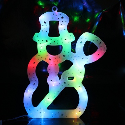 eCa Vianočná závesná LED Snehuliak 29 x 22 cm IP20 multikolor