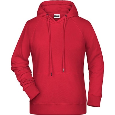 James&Nicholson dámska mikina s kapucňou JN8023 Red