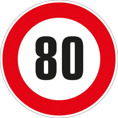 Walteco Značka rychlosti 80km, 150x150mm, samolepka Množství: 1 ks , 20170 – Zboží Dáma