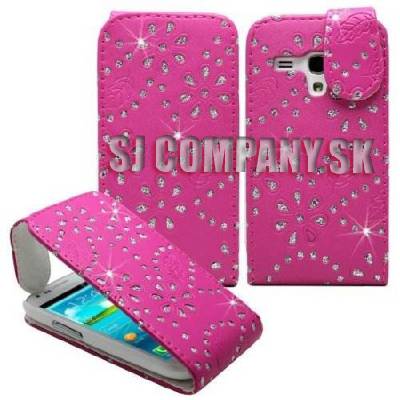Kožený obal Samsung Galaxy S III Mini – Diamond Flip B – ružová