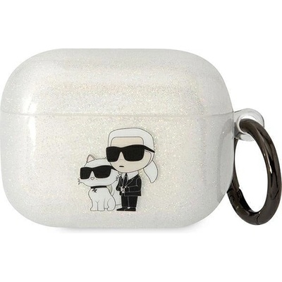 Karl Lagerfeld Кейс Karl Lagerfeld KLAPHNKCTGT за AirPods Pro, прозрачен, Gliter Karl&Choupette (KF001575-0)