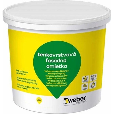 Weber Weberpas akrylátová tenkovrstvová fasádna omietka 25 kg 1.50 mm Odtiene B - E