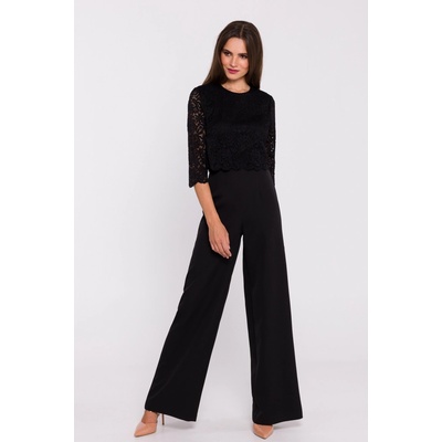 Stylove Woman's Lace detail jumpsuit black