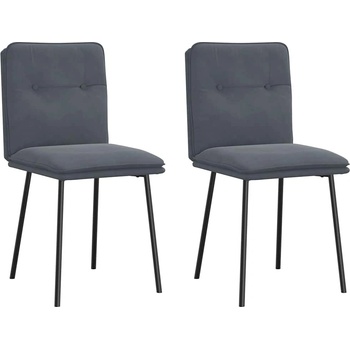 vidaXL Трапезни столове, 2 бр, тъмносиви, кадифе (4101310)