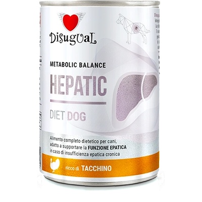 Disugual Hepatic Turkey - Лечебна храна за кучета със заболявания на черния дроб, пуешко 400gr