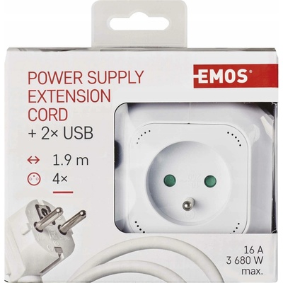 EMOS rozbočovací kostka USB 1,9m 1902040190