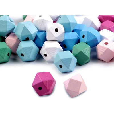Dřevěné korálky 12x16 mm mix barev cena za kus