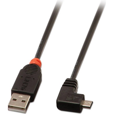 Lindy 31975 USB, USB 2.0 USB-A zástrčka, USB Micro-B zástrčka, 0,5m, černý