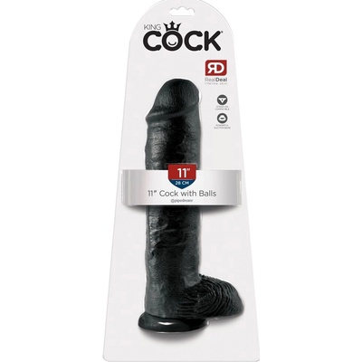 Pipedream King Cock model 28 cm čierny s anatomickými detailmi