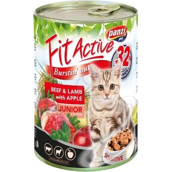 Panzi FitActive Junior Телешко месо & Агнешко консервирана храна за котки 24 x 415 г