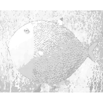 ZUTY Bodkovanie - MODRÁ RYBA Rámovanie: vypnuté plátno na rám, Rozmer: 40x50 cm