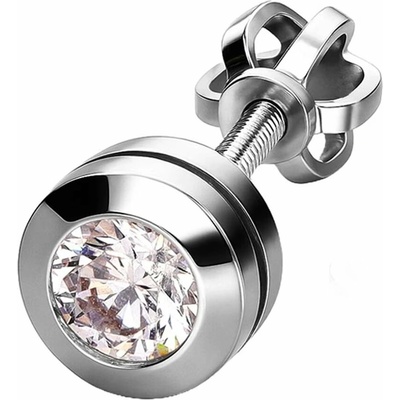 Zlaton Náušnice bílé zlato se zirkonem 1ks 0.60cm 0.85g N15082500328