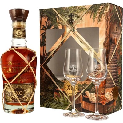 Rum Planteray XO 40% 0,7 l (dárkové balení 2 sklenice)