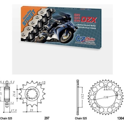 ČZ Řetězová sada Honda CBF 500 04-08 – Zboží Mobilmania