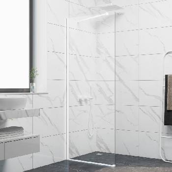 Inter Ceramic Параван за баня Кристина бял мат, стационарен, от 70 до 100 см дължина