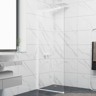 Inter Ceramic Параван за баня Кристина бял мат, стационарен, от 70 до 100 см дължина