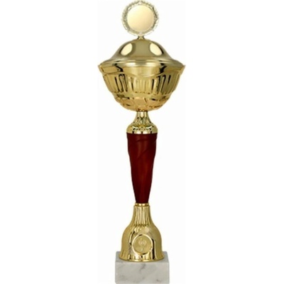 Kovový pohár s poklicí Zlato-červený 23 cm 8 cm