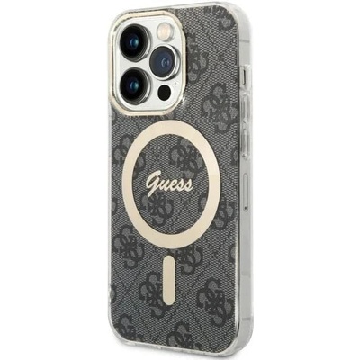 GUESS Кейс Guess 4G MagSafe за iPhone 14 Pro, черен (GUE002754-0)