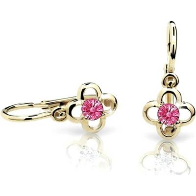 Cutie Jewellery zlaté dětské náušnice C1944-10-X-1 fuchsiová