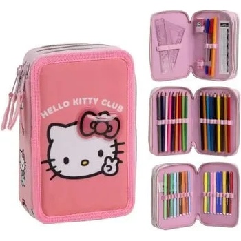 Cerda Hello kitty ученически несесер с 3 ципа, ПЪЛЕН