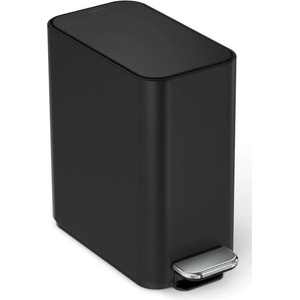 simplehuman - Кошче за отпадъци 5 л, с джоб за торбички, матово черно CW2101 (CW2101)