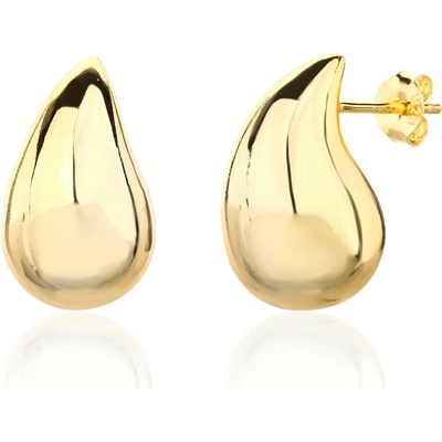 Bealio 14035 stříbrné náušnice SLZA KAPKA zlacené yellow 18 mm 03-14035-4138