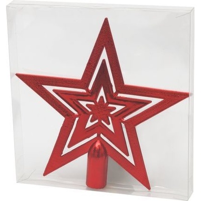 MagicHome Ozdoba 1 ks 20 cm hviezda červená na vianočný stromček