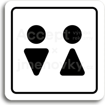 ACCEPT Piktogram WC muži, ženy II - bílá tabulka - černý tisk