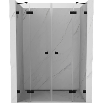 Mexen Lunar Двойна врата за душ, 150 см, прозрачна, черна - 834D-150-000-70-00 (834D-150-000-70-00)