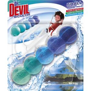 Dr. Devil Д-р Девил КОШНИЧКА Тоалетна чиния BiCOLOR 5BALL Polar Aqua (82939829292)
