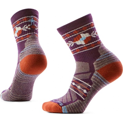 Smartwool Дамски туристически чорапи Smartwool Women's Hike Light Cushion Retro Floral Mid Crew Walking socks - Purple Iris - размер 38-41 (EU) (207-1277-0112)