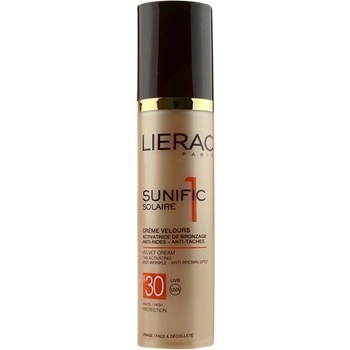 Lierac Sunific 1 krém na opaľovanie proti vráskam SPF30 Velvet Cream Tan Activating Anti-wrinkle Anti-brown Spot 50 ml