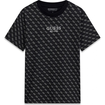 GUESS Oversize тениска в черен цвят за момче с лога и бял надпис Guess