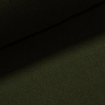 Fleece (flís) 069 jednobarevná uni tmavá khaki, š.150cm (látka v metráži)