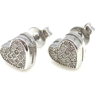 Jan Kos jewellery stříbrné náušnice s bílým kamenem 12117914