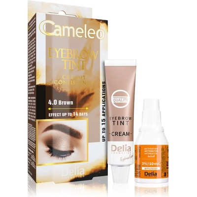 Delia Cosmetics Cameleo професионална крем-боя за вежди без амоняк цвят 4.0 Brown 15ml