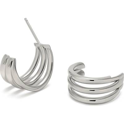 SARINES Trojitá C kruhová náušnice ve stříbrném tónu S1008