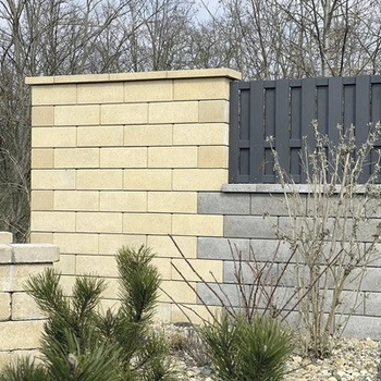 Betonový plot Rivago, plotová stříška 47 x 27 x 6 cm, písková