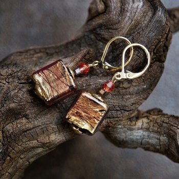 Lampglas náušnice s 24-karátovým zlatom v perlách Lampglas Inferno Elegance ECU83