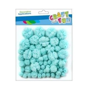 Craft with fun Decorative pompons blue 60pcs