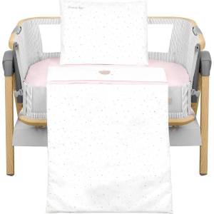 KikkaBoo Бебешки спален комплект за мини-кошара 5ч Dream Big Pink (41101050063) - salemax