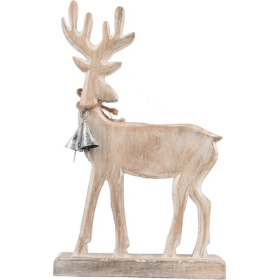 4Home Dekorace z mangového dřeva Nordic Reindeer 33 cm